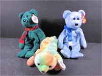 Three Bear Beanie Babies with Tags