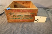 Remington Ammo .22 Long Rifle Wooden Box