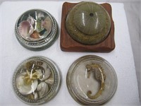 VINTAGE SEAHORSE & SHELL PAPER WEIGHTS