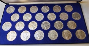 Complete 24 Coin Peace Dollar Set 1921-1935.