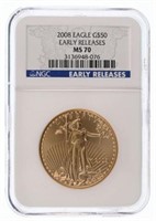 2008 $50 Gold Eagle Early Releases – NGC Graded