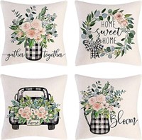 Waldeal Hello Spring Pillow Covers 18x18 Set of 4