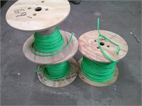3 partial spools 16 awg green wire