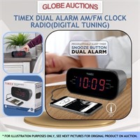 LOOKS NEW TIMEX DUAL ALARM AM/FM CLOCK RADIO