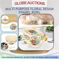 MULTI-PURPOSE FLORAL DESIGN ENAMEL BOWL