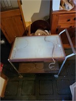 Rolling cart hot plate & misc items