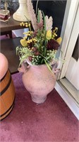 Floor vase with faux flowers