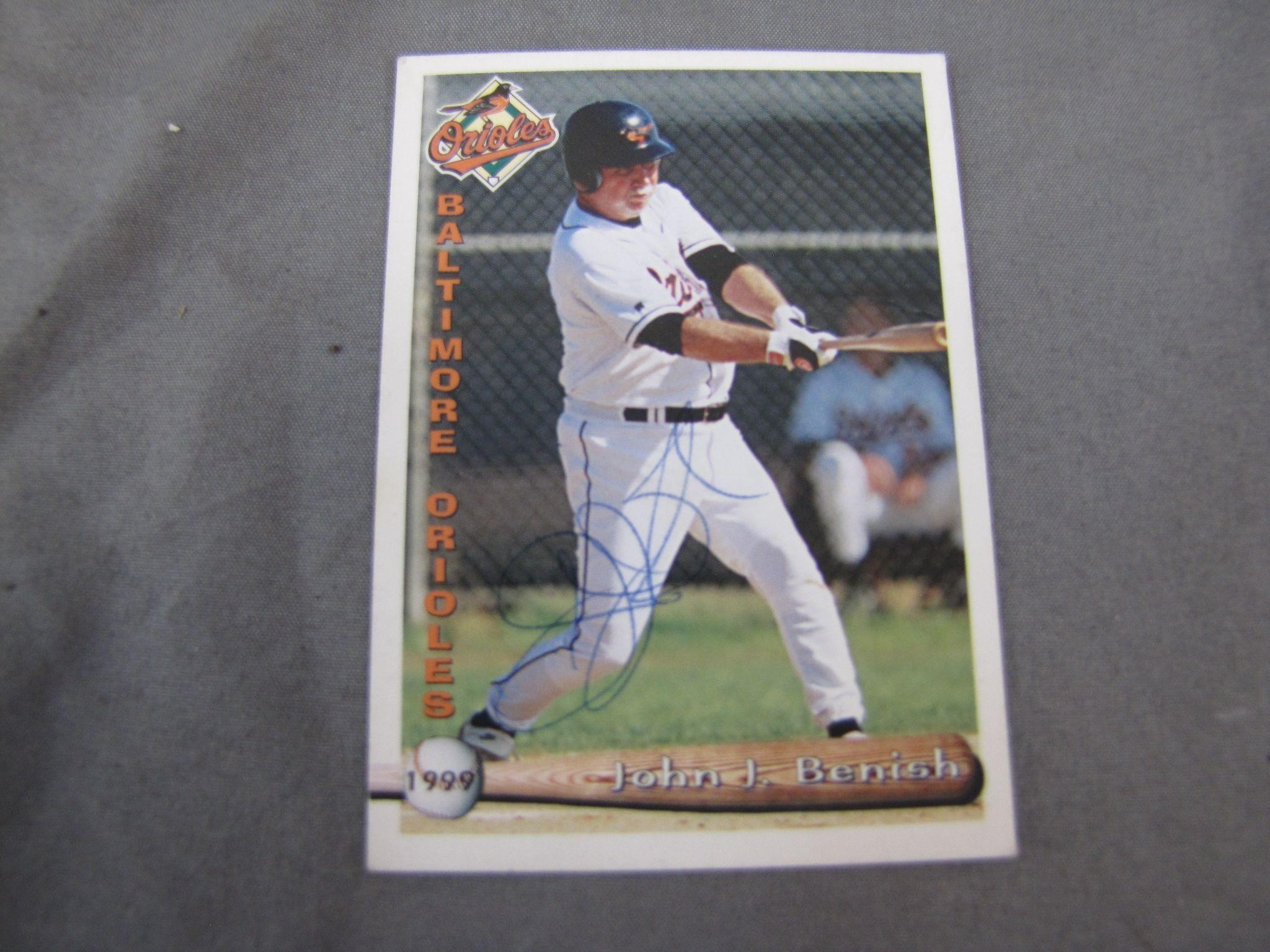 1999 Signed John J. Benish Orioles Baseball Card