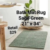 Casaluna Bath Mat Rug Sage Green 21" x 34" $29