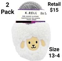 K.Bell Kids Sherpa Slippers 2 Pack Retail $15