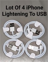 Lot Of 4 iPhone Lightening To USB Cables