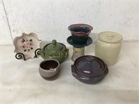 6 SIGNED POTTERY PIECES