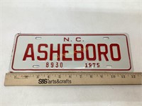 ASHEBORO CITY LICENSE PLATE