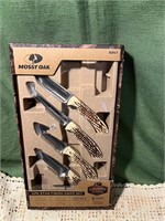 New Mossy Oak Stag Finish Knife Set