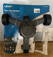 Orbit Gear Drive Sprinkler, 65ft Dia, 6 patterns