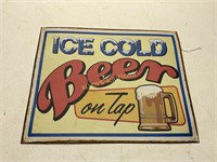 METAL ICE COLD BEER SIGN