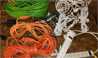 Lot of Extension Cords Multi Strip Outlets