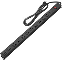 Power Strip: 12 AC Outlets  3FT  15A 125V