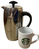 Starbucks Stainless Carafe and Mug