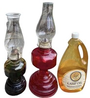 Vintage Glass Oil Lamps