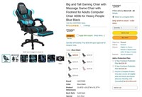 E7561  Big  Tall Gaming Massage Chair Blue Black