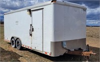 20 ft enclosed trailer with metal shelving