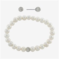 Silver Cultured Pearl 2-pc. Sterling Set