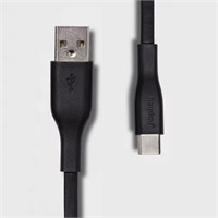 3' USB-C to USB-A Flat Cable - heyday Black