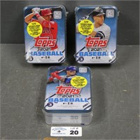 (3) Sealed Topps 2021 Baseball Tins - 75 Per Tin
