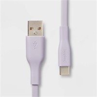 3' USB-C to USB-A Flat Cable - Soft Purple