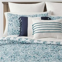 Paisley Print Comforter Set Blue - Threshold