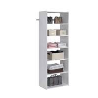 Essential White Wood Closet Tower  25 in. W