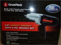 Great Neck 1/2" Air Impact Wrench Kit - NEW In Box