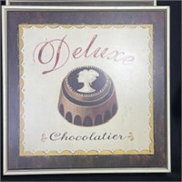 "Deluxe Chocolatier" Sign on Board 12" x 12"