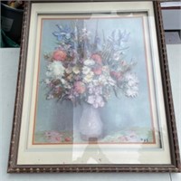 Large 3D Oil Art Framed Floral