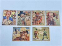 6) 1949 BOWMAN WILD WEST CARDS