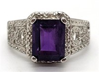 Sterling Silver Amethyst Ring, size 7