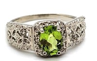 Sterling Silver Peridot Ring, size 7