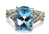 Sterling Silver Baby Swiss Blue Topaz Ring