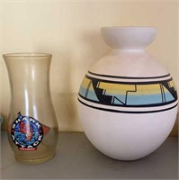 Red Lobster glass and Clay pot