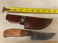 Damascus knife & sheath