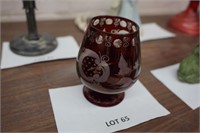 Bavarian ruby cut crystal large goblet