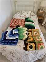 Lot of 5 Vintage Crochet Blankets