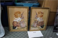 Y. Cloutier original paintings of a young girl &