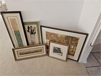 Lot of 5 Decorative Wall Pictures