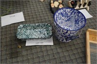 2-pcs of graniteware-blue pail 8" tall