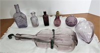 Purple bottles, violin vase