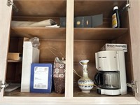 Contents Of Cabinet Coffee Pot, Home Decor Ect