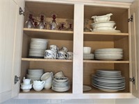 Contents Of Cabinet China Dish Sets Stem Ware &
