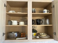Contents Of Cabinet Coffee Mugs, Wine Glasses,